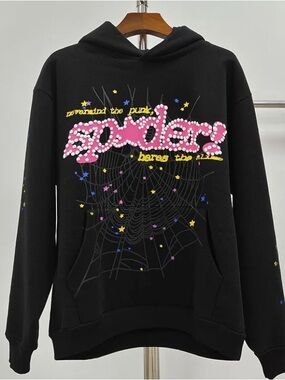 Black with Pink spider hoodie
